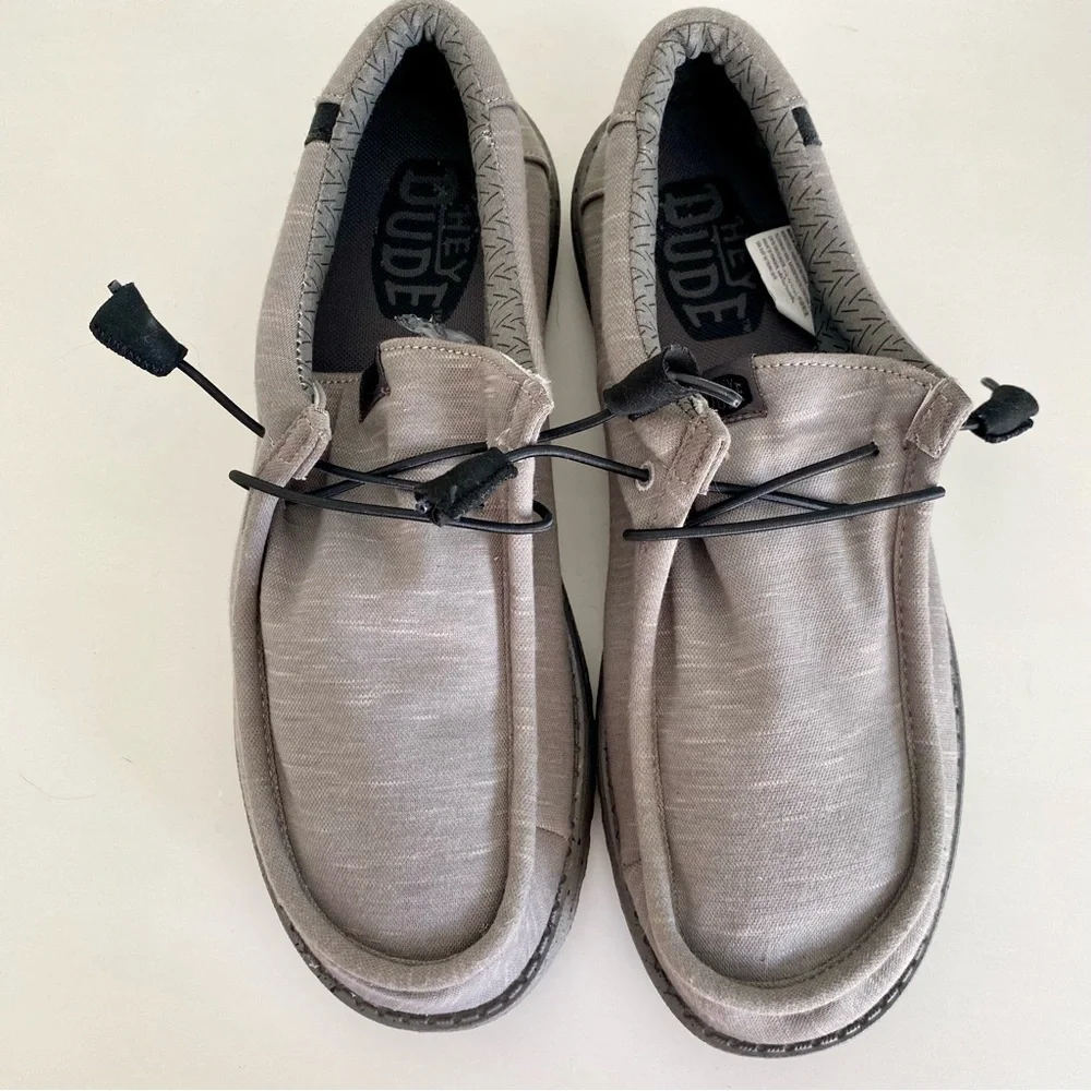 Hey Dude Men's Light Gray Slip-On Loafers